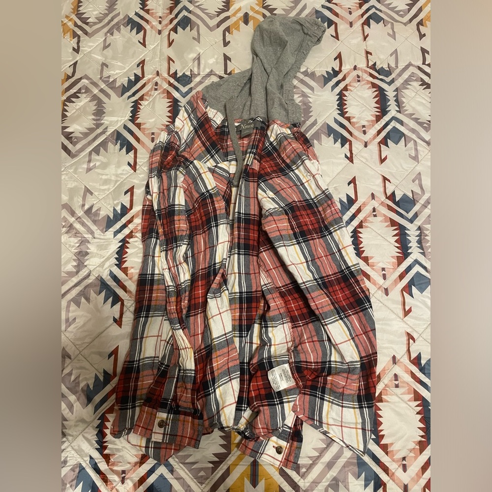 Ladies XL Flannel with hood.